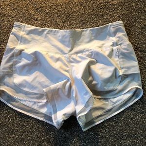 White lululemon shorts 8